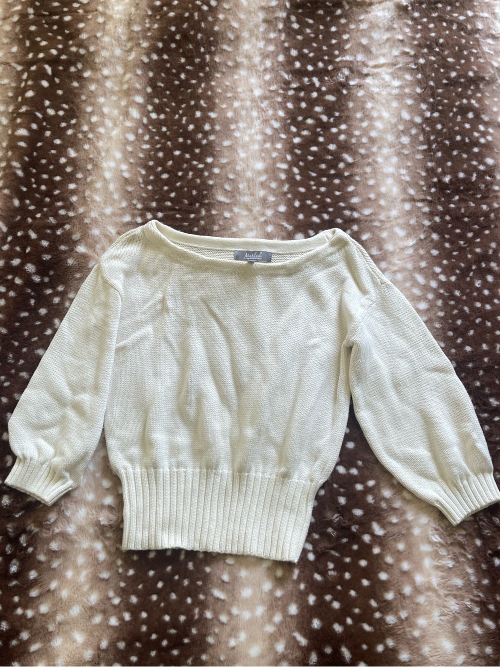 100% cotton white knit sweater